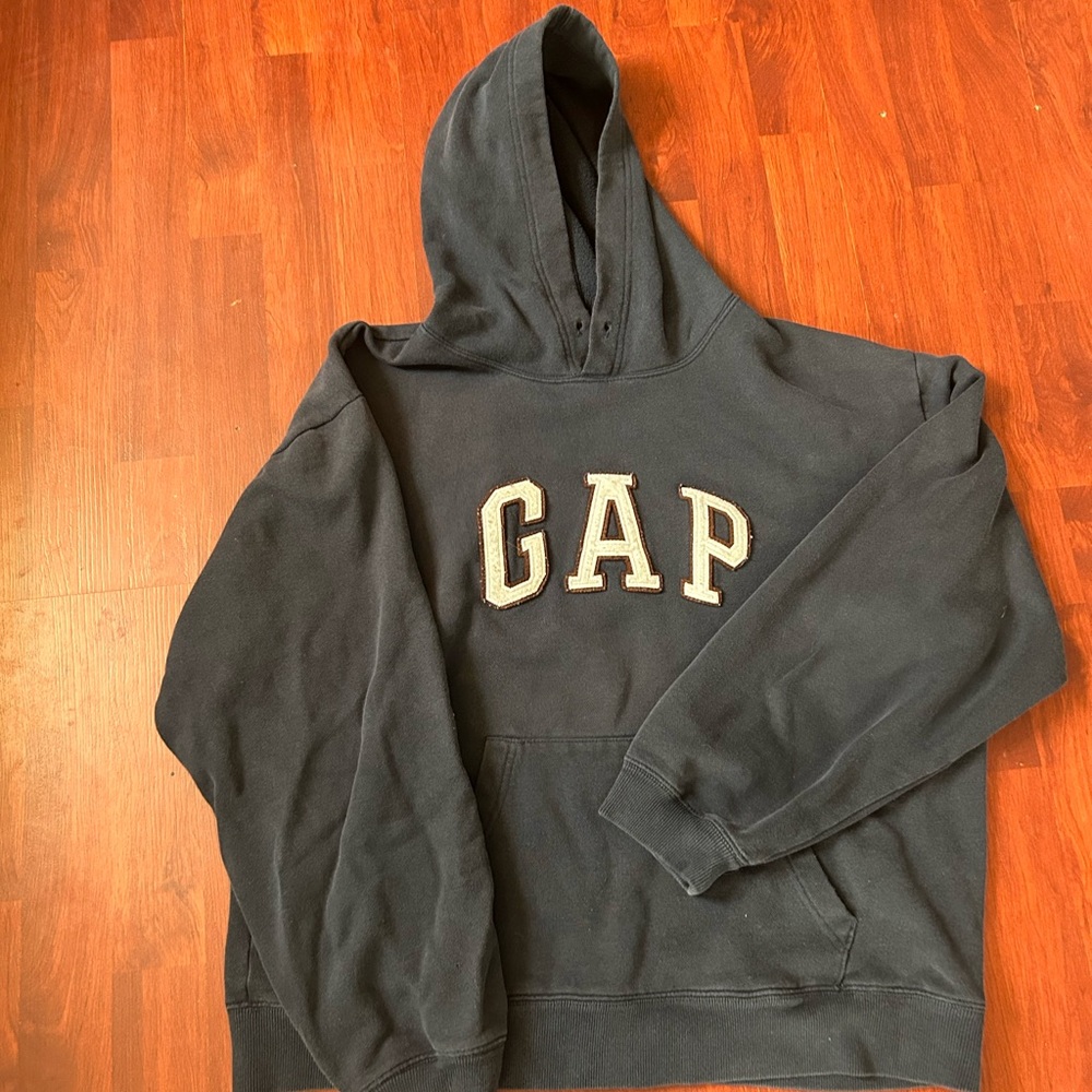 GAP Navy Boxy Cropped-fit Hoodie